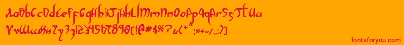 XaphanIiBold-Schriftart – Rote Schriften auf orangefarbenem Hintergrund