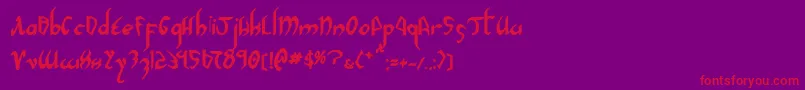 XaphanIiBold-Schriftart – Rote Schriften auf violettem Hintergrund