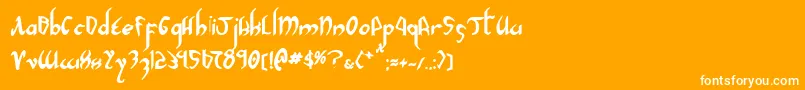 フォントXaphanIiBold – オレンジの背景に白い文字