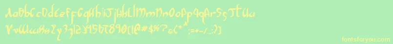 XaphanIiBold Font – Yellow Fonts on Green Background
