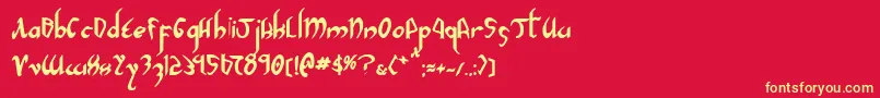Шрифт XaphanIiBold – жёлтые шрифты на красном фоне