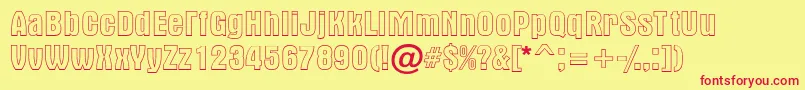 Altern2-Schriftart – Rote Schriften auf gelbem Hintergrund