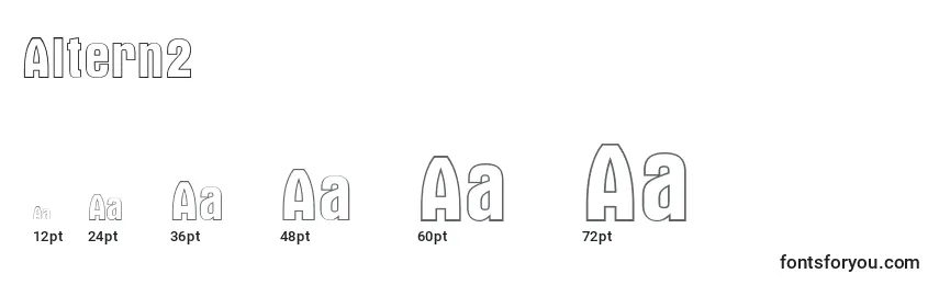 Размеры шрифта Altern2