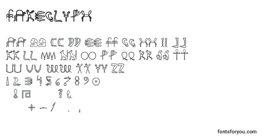 Fakeglyph-fontti – aakkoset, numerot, erikoismerkit