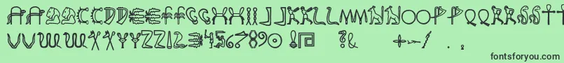 Fakeglyph-Schriftart – Schwarze Schriften auf grünem Hintergrund