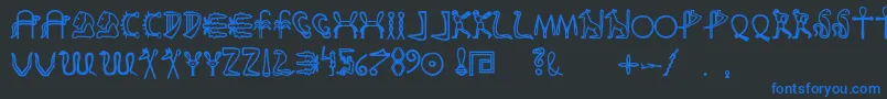 Fakeglyph Font – Blue Fonts on Black Background