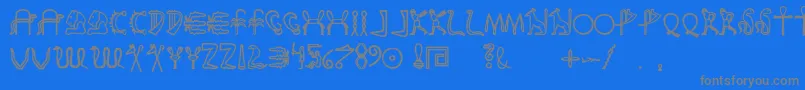 フォントFakeglyph – 青い背景に灰色の文字