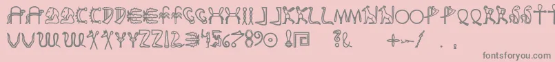 Fakeglyph-Schriftart – Graue Schriften auf rosa Hintergrund