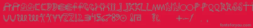 フォントFakeglyph – 赤い背景に灰色の文字