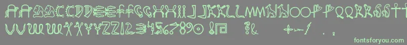 フォントFakeglyph – 灰色の背景に緑のフォント