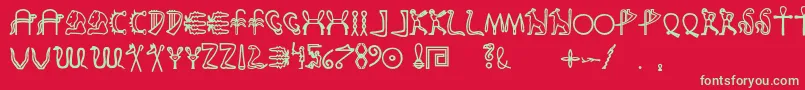 Fakeglyph Font – Green Fonts on Red Background