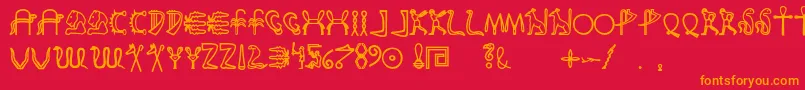 fuente Fakeglyph – Fuentes Naranjas Sobre Fondo Rojo