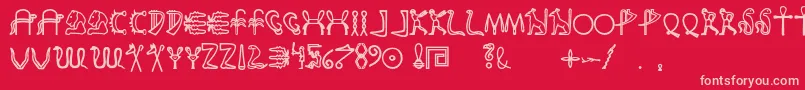 Fakeglyph-fontti – vaaleanpunaiset fontit punaisella taustalla