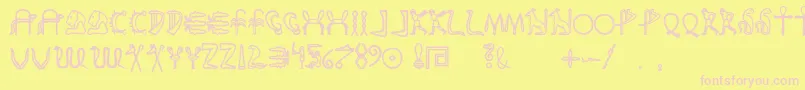 Шрифт Fakeglyph – розовые шрифты на жёлтом фоне