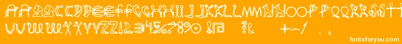 Fakeglyph-fontti – valkoiset fontit oranssilla taustalla