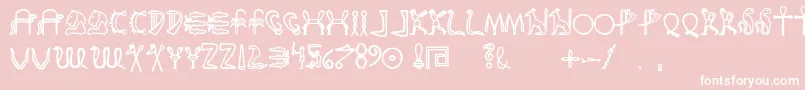 Fakeglyph Font – White Fonts on Pink Background