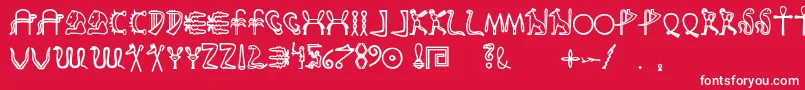 フォントFakeglyph – 赤い背景に白い文字