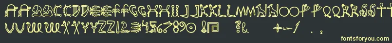 フォントFakeglyph – 黒い背景に黄色の文字