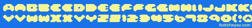 FeldercarbExpanded Font – Yellow Fonts on Blue Background