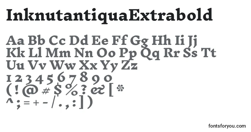 Schriftart InknutantiquaExtrabold – Alphabet, Zahlen, spezielle Symbole