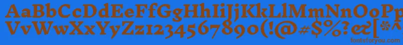 フォントInknutantiquaExtrabold – 茶色の文字が青い背景にあります。