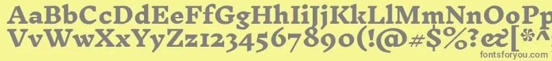 Czcionka InknutantiquaExtrabold – szare czcionki na żółtym tle