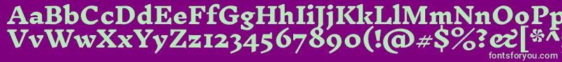 InknutantiquaExtrabold-fontti – vihreät fontit violetilla taustalla
