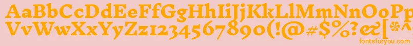 InknutantiquaExtrabold-Schriftart – Orangefarbene Schriften auf rosa Hintergrund