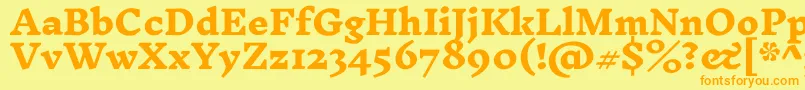 InknutantiquaExtrabold-fontti – oranssit fontit keltaisella taustalla