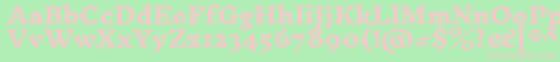 InknutantiquaExtrabold-fontti – vaaleanpunaiset fontit vihreällä taustalla