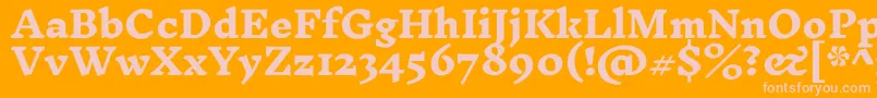 InknutantiquaExtrabold-Schriftart – Rosa Schriften auf orangefarbenem Hintergrund