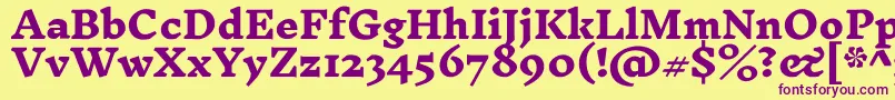 InknutantiquaExtrabold Font – Purple Fonts on Yellow Background