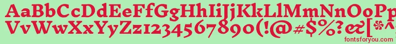 InknutantiquaExtrabold Font – Red Fonts on Green Background