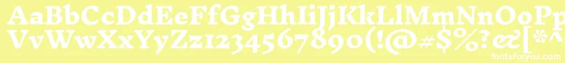 Шрифт InknutantiquaExtrabold – белые шрифты на жёлтом фоне