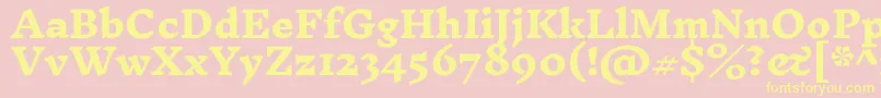 InknutantiquaExtrabold-fontti – keltaiset fontit vaaleanpunaisella taustalla