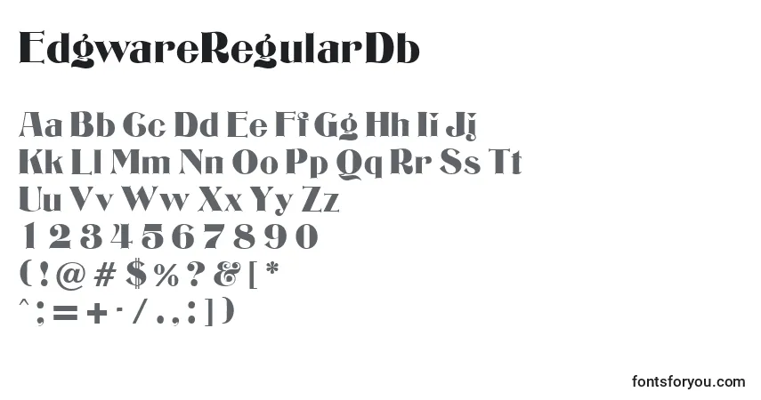 Fuente EdgwareRegularDb - alfabeto, números, caracteres especiales