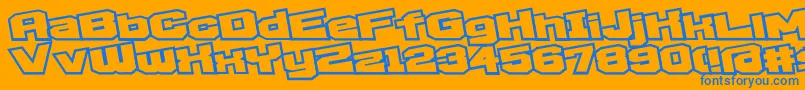 D3EgoistismOutlineExtra Font – Blue Fonts on Orange Background
