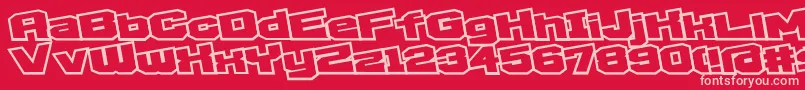D3EgoistismOutlineExtra Font – Pink Fonts on Red Background