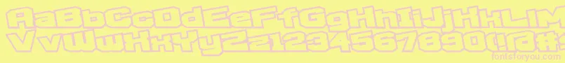 D3EgoistismOutlineExtra Font – Pink Fonts on Yellow Background