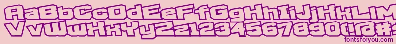 Police D3EgoistismOutlineExtra – polices violettes sur fond rose