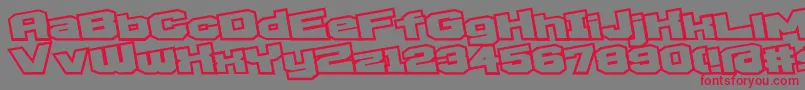 D3EgoistismOutlineExtra Font – Red Fonts on Gray Background