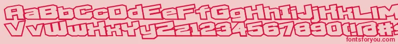 D3EgoistismOutlineExtra Font – Red Fonts on Pink Background