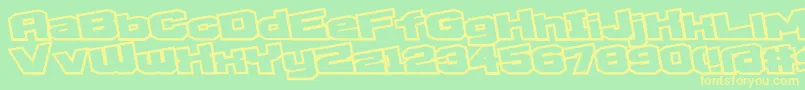 D3EgoistismOutlineExtra Font – Yellow Fonts on Green Background