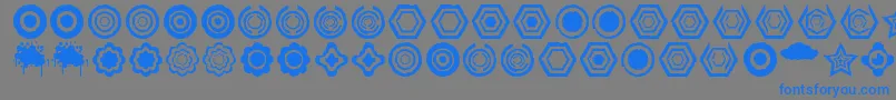 Dingbatzformz Dsg-fontti – siniset fontit harmaalla taustalla