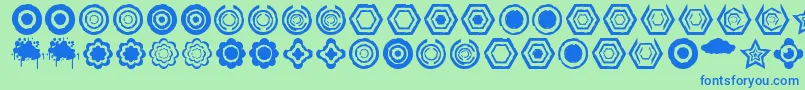 Dingbatzformz Dsg Font – Blue Fonts on Green Background