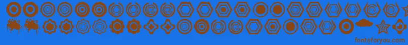 Dingbatzformz Dsg Font – Brown Fonts on Blue Background