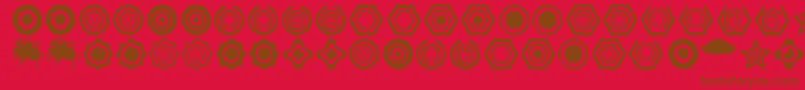フォントDingbatzformz Dsg – 赤い背景に茶色の文字