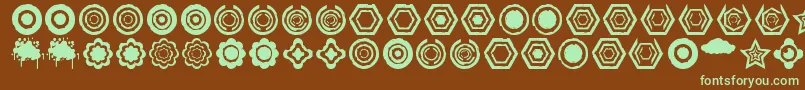 Czcionka Dingbatzformz Dsg – zielone czcionki na brązowym tle