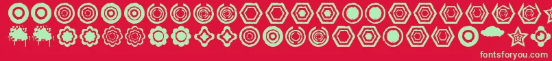 Dingbatzformz Dsg Font – Green Fonts on Red Background