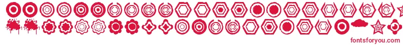 Dingbatzformz Dsg-fontti – punaiset fontit valkoisella taustalla